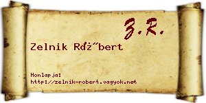 Zelnik Róbert névjegykártya